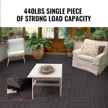 ALSL300-300-10(sz) - Dark Brown Waterproof Interlocking Deck Tiles, Easy Installation