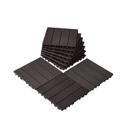 ALSL300-300-10(sz) - Dark Brown Waterproof Interlocking Deck Tiles, Easy Installation
