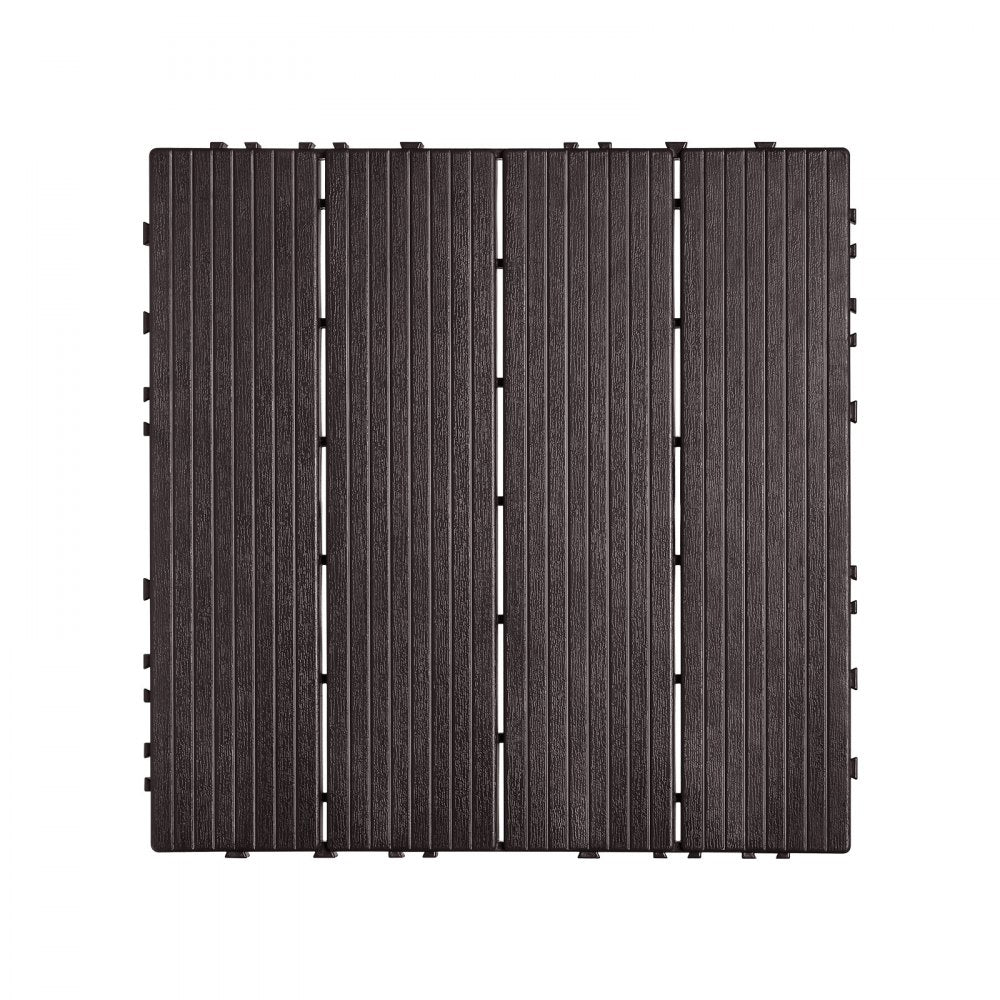 ALSL300-300-10(sz) - Dark Brown Waterproof Interlocking Deck Tiles, Easy Installation