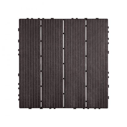 ALSL300-300-10(sz) - Dark Brown Waterproof Interlocking Deck Tiles, Easy Installation