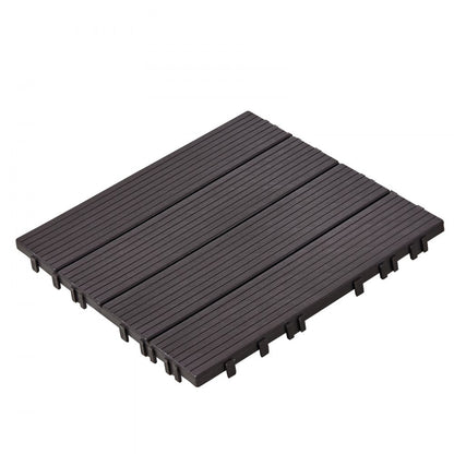ALSL300-300-10(sz) - Dark Brown Waterproof Interlocking Deck Tiles, Easy Installation