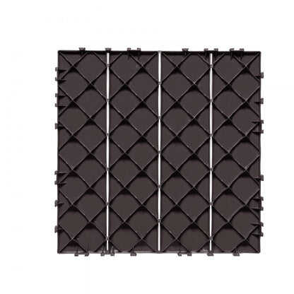 ALSL300-300-10(sz) - Dark Brown Waterproof Interlocking Deck Tiles, Easy Installation