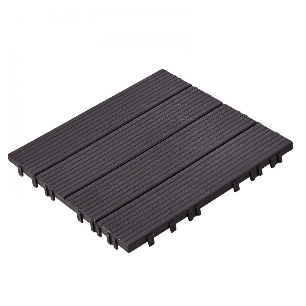 ALSL300-300-36(sz) - 12"x12" Waterproof Interlocking Deck Tiles - Dark Brown 36 Pack