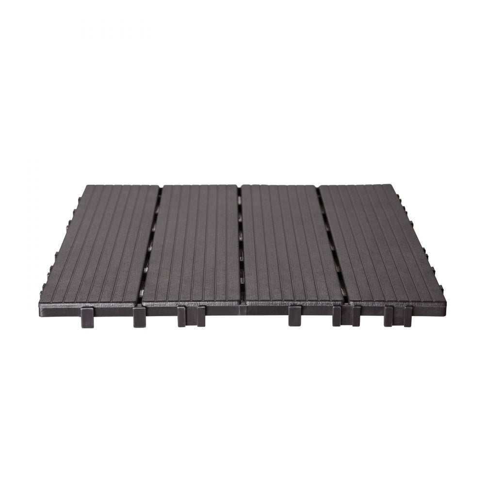 ALSL300-300-36(sz) - 12"x12" Waterproof Interlocking Deck Tiles - Dark Brown 36 Pack