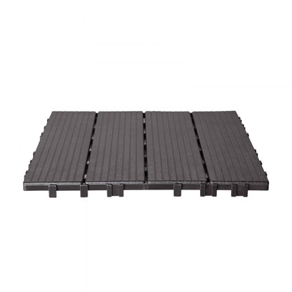 ALSL300-300-36(sz) - 12"x12" Waterproof Interlocking Deck Tiles - Dark Brown 36 Pack