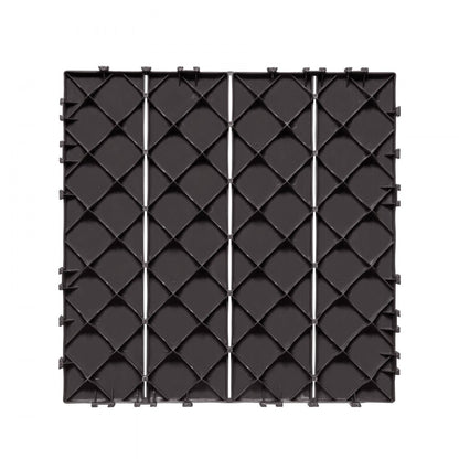 ALSL300-300-36(sz) - 12"x12" Waterproof Interlocking Deck Tiles - Dark Brown 36 Pack