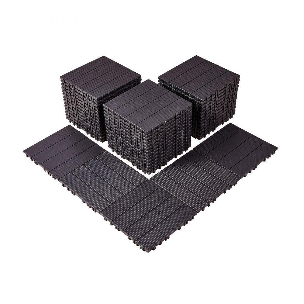 ALSL300-300-54(sz) - 11.6" Waterproof Interlocking Deck Tiles in Dark Brown