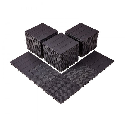 ALSL300-300-54(sz) - 11.6" Waterproof Interlocking Deck Tiles in Dark Brown