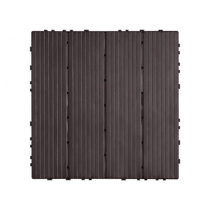 ALSL300-300-54(sz) - 11.6" Waterproof Interlocking Deck Tiles in Dark Brown