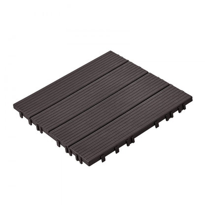 ALSL300-300-54(sz) - 11.6" Waterproof Interlocking Deck Tiles in Dark Brown