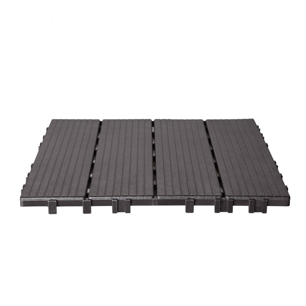 ALSL300-300-54(sz) - 11.6" Waterproof Interlocking Deck Tiles in Dark Brown