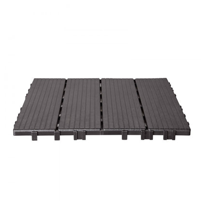 ALSL300-300-54(sz) - 11.6" Waterproof Interlocking Deck Tiles in Dark Brown