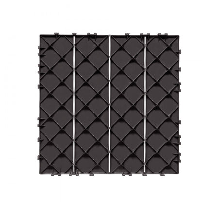 ALSL300-300-54(sz) - 11.6" Waterproof Interlocking Deck Tiles in Dark Brown