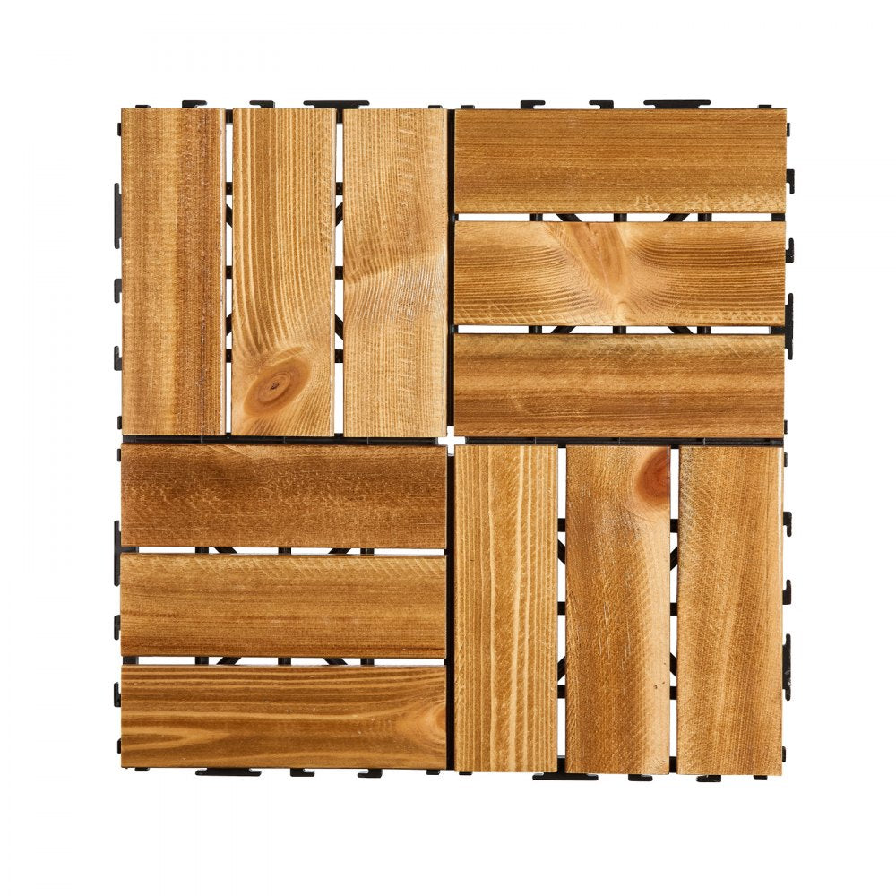 ALZM300-300-10 - Waterproof Interlocking Wood Tiles 11.6" x 11.6" for Versatile Flooring