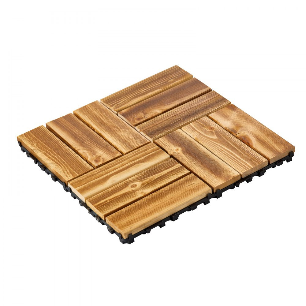 ALZM300-300-10 - Waterproof Interlocking Wood Tiles 11.6" x 11.6" for Versatile Flooring