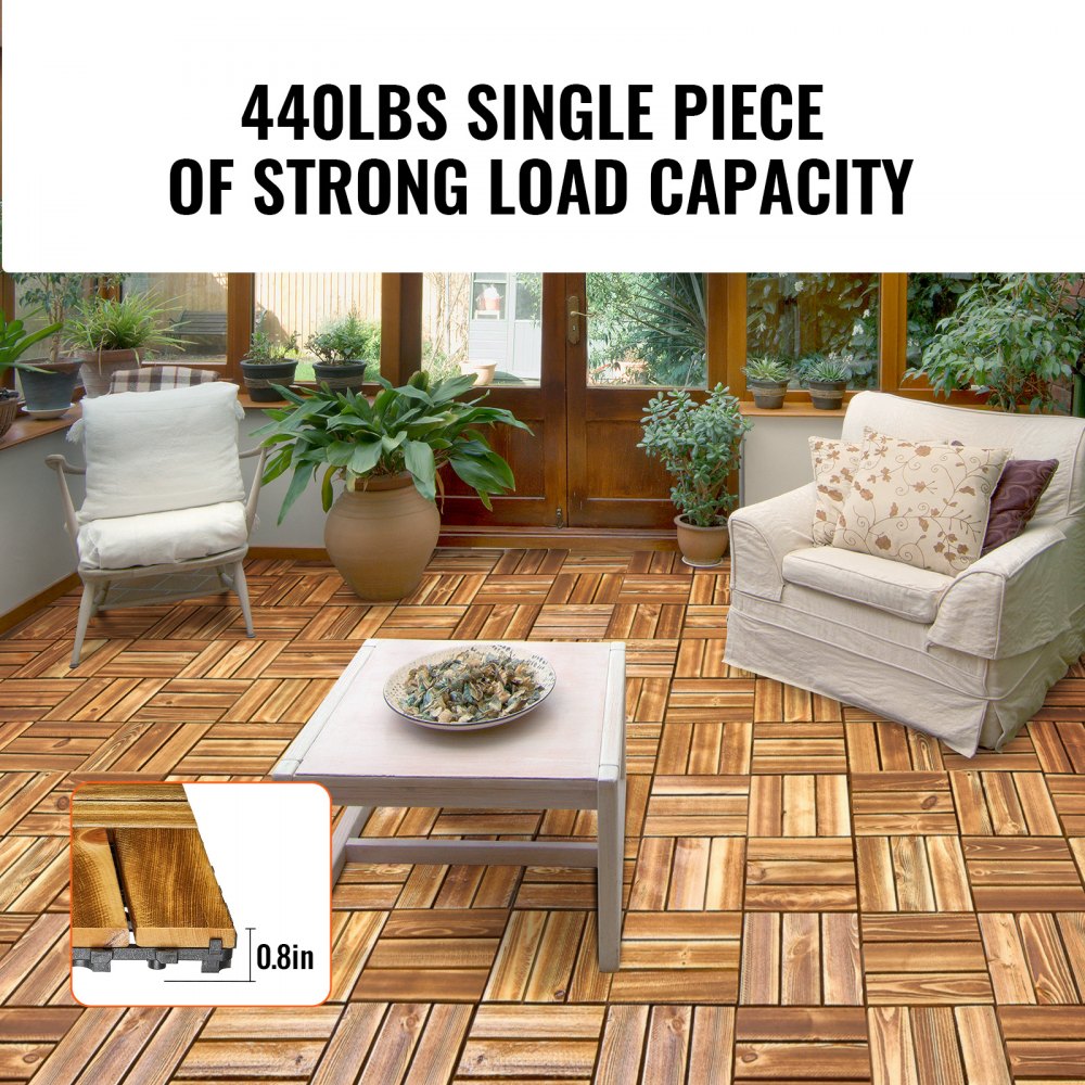 ALZM300-300-27 - Water-Resistant Interlocking Wood Deck Tiles for Easy Installation