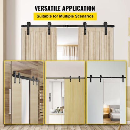 VV-HDGCDGM-SMDGJX9FT - 9FT Heavy-Duty Barn Door Hardware Kit for 330 lbs Capacity