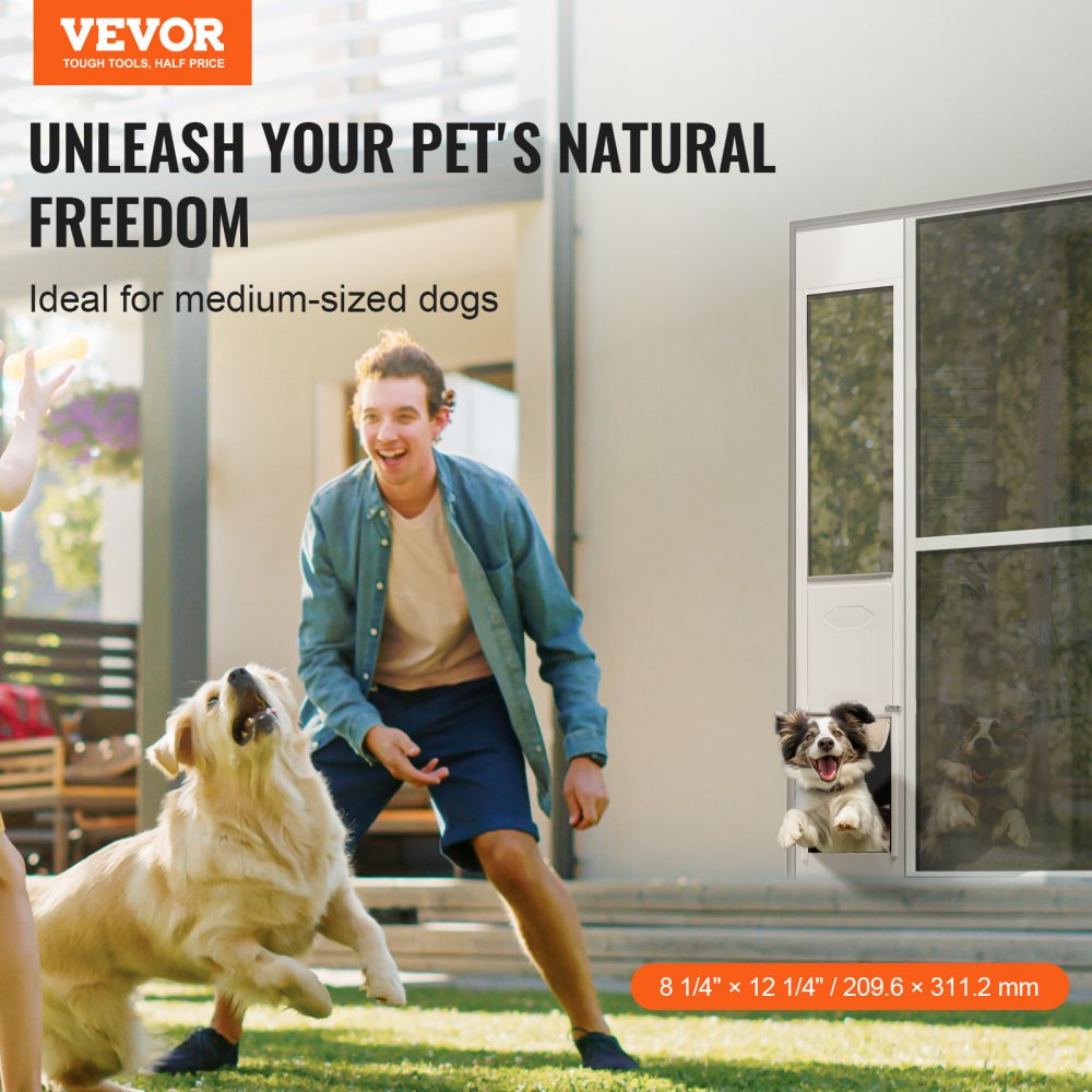 CWM03-M - Durable Dog Door for Sliding Glass, Adjustable 75 7/8" - 80 11/16"