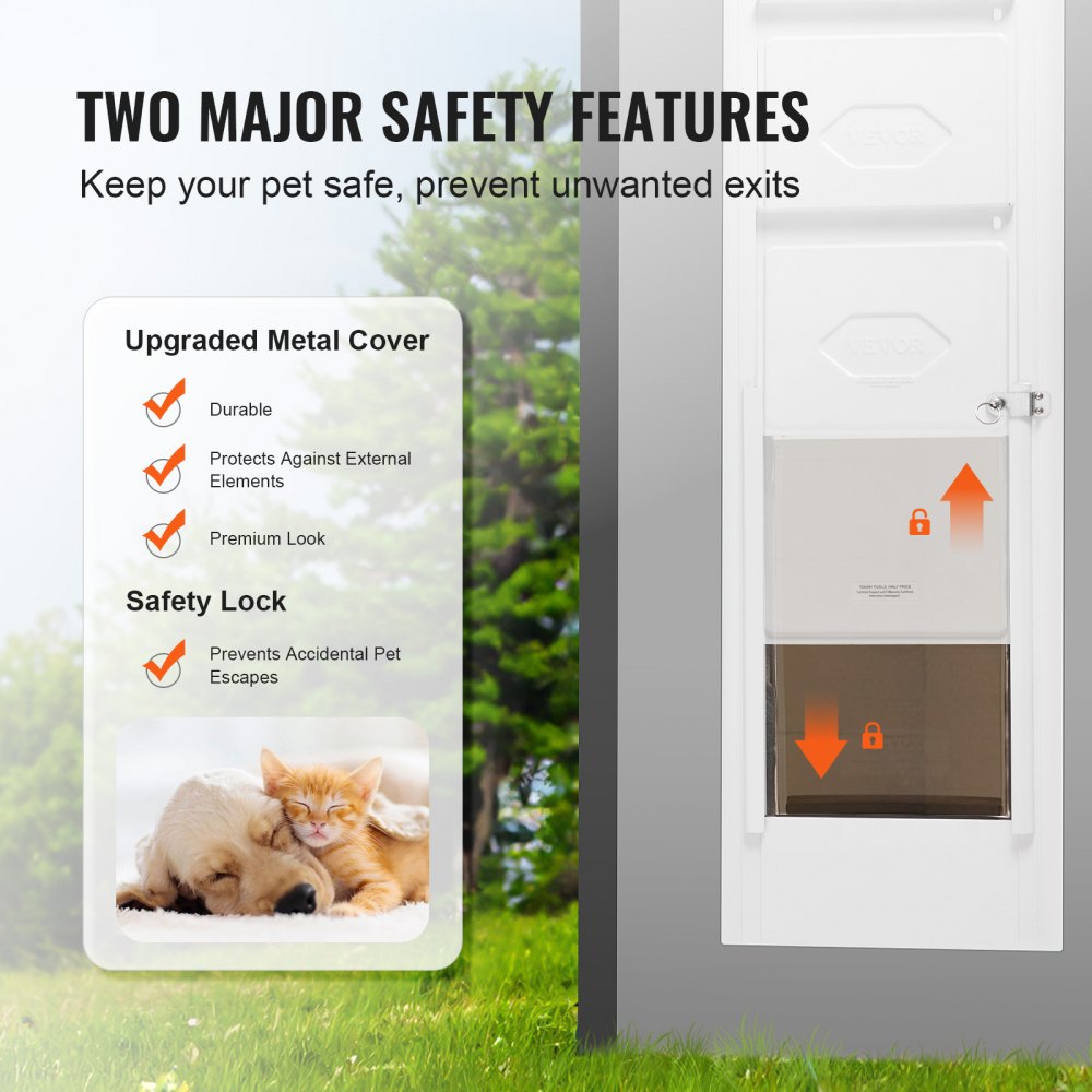CWM03-M - Durable Dog Door for Sliding Glass, Adjustable 75 7/8" - 80 11/16"