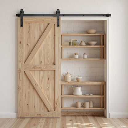 5FT-2D-5K-H - Heavy-Duty Sliding Barn Door Hardware Kit for Modern Spaces