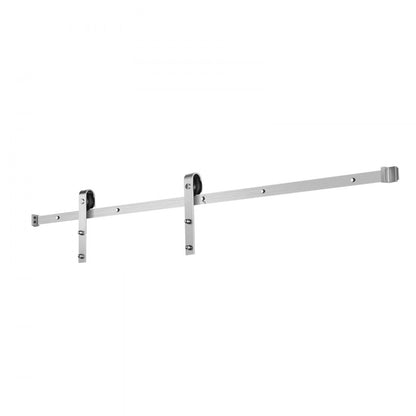 6.6FT-2D-5K-Y - Durable Carbon Steel Barn Door Hardware Kit with Brushed Nickel Finish