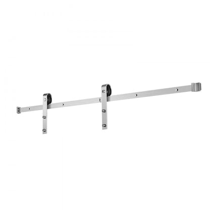 5FT-2D-5K-H - Durable Sliding Barn Door Hardware Kit with Brushed Nickel Finish