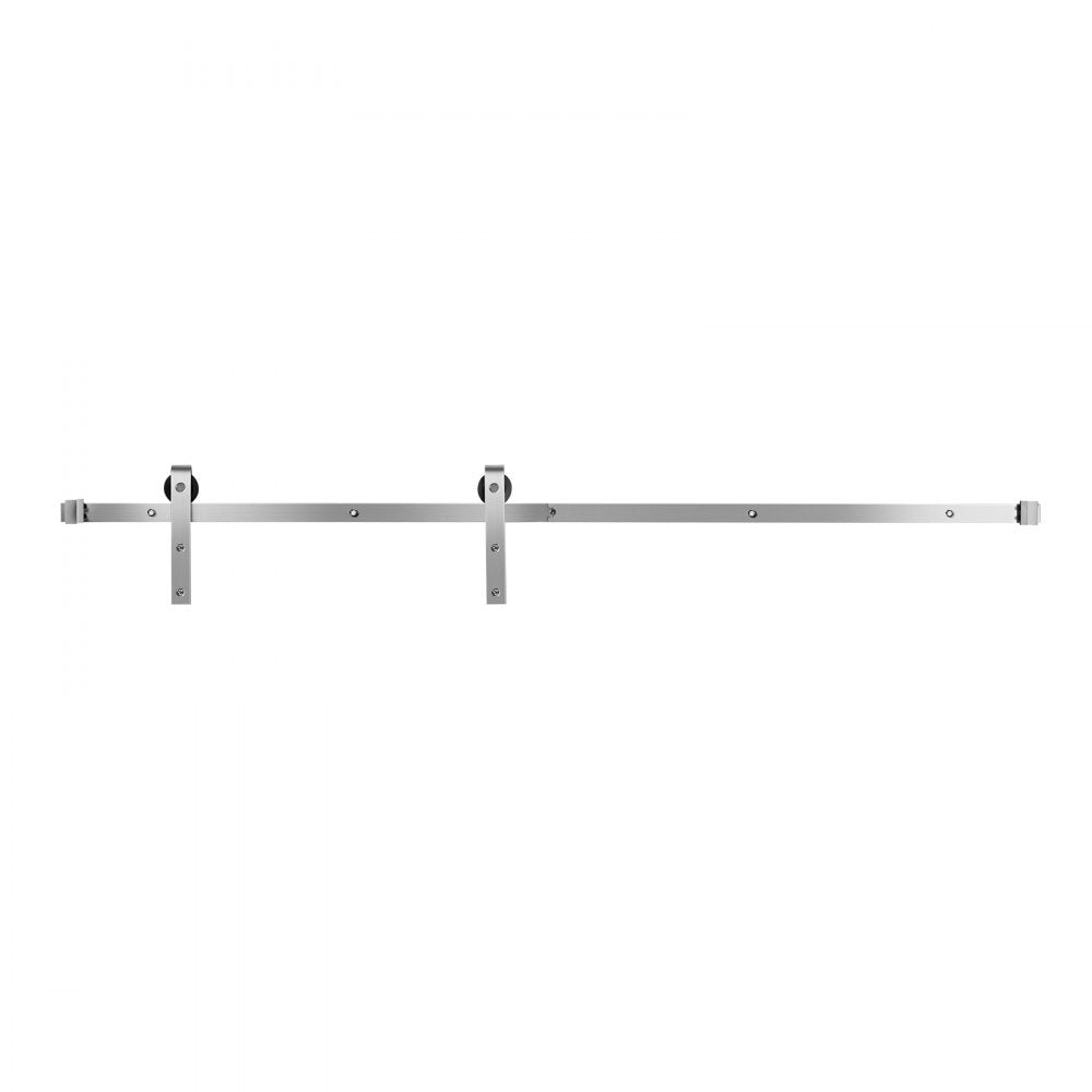 5FT-2D-5K-H - Durable Sliding Barn Door Hardware Kit with Brushed Nickel Finish