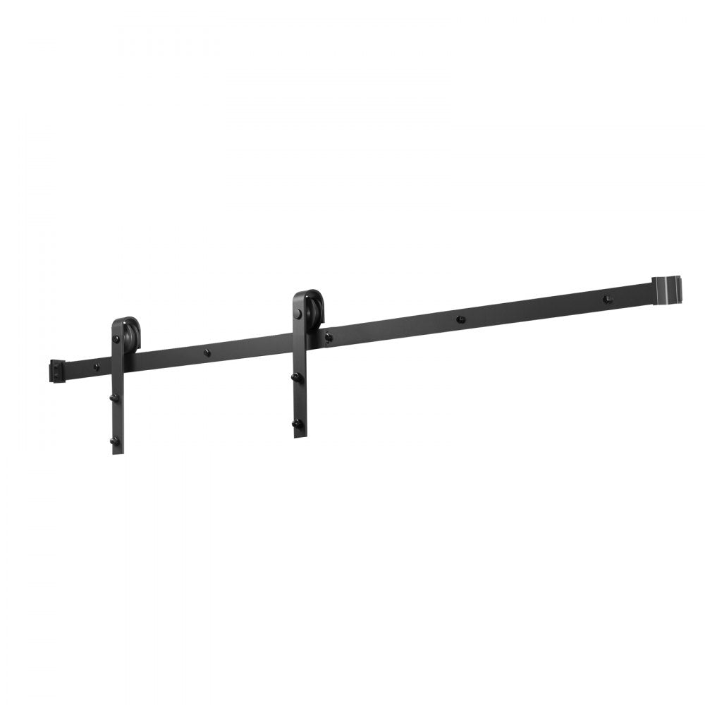 6.6FT-2D-5K-H - Durable Carbon Steel Barn Door Hardware Kit, 330lbs Capacity
