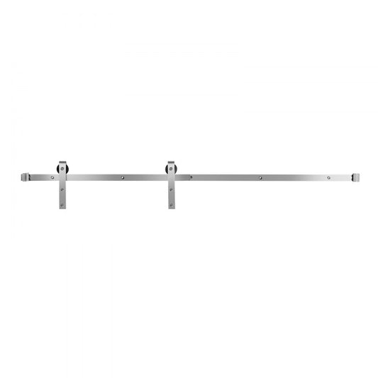 6FT-2D-5K-Y - Durable Silver Barn Door Hardware Kit with Safety Features