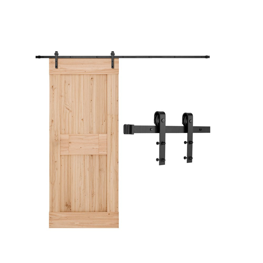 10FT-3D-7K-J - Heavy-Duty Carbon Steel 10FT Sliding Barn Door Hardware Kit