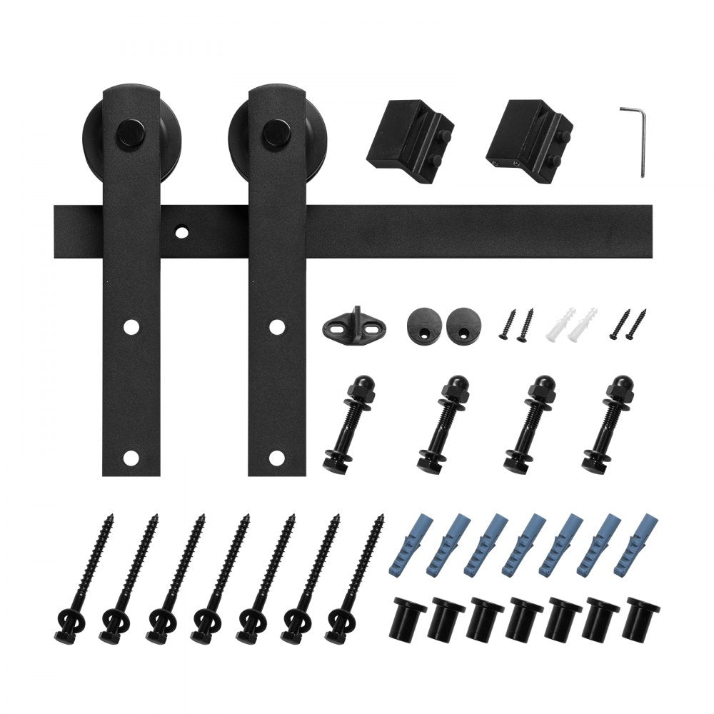 10FT-3D-7K-I - Durable Barn Door Hardware Kit with Steel Track, Easy Install