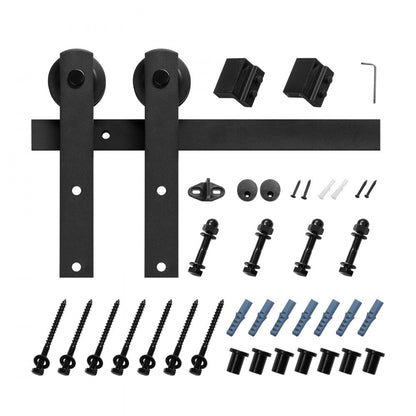 10FT-3D-7K-I - Durable Barn Door Hardware Kit with Steel Track, Easy Install