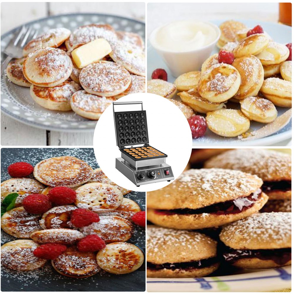 010127331524 - Compact 25-Pancer Mini Dutch Pancake Maker with Teflon Plates