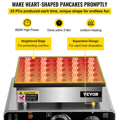 HT-2240B - Durable Heart-Shaped Poffertjes Maker with Adjustable Temperature