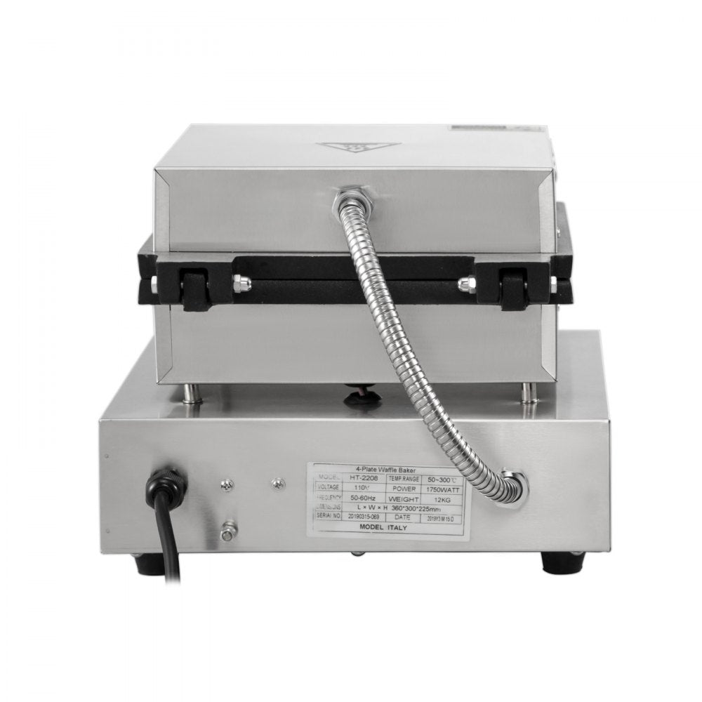 010119206373 - Stainless Steel Waffle Maker with Teflon Nonstick Plates