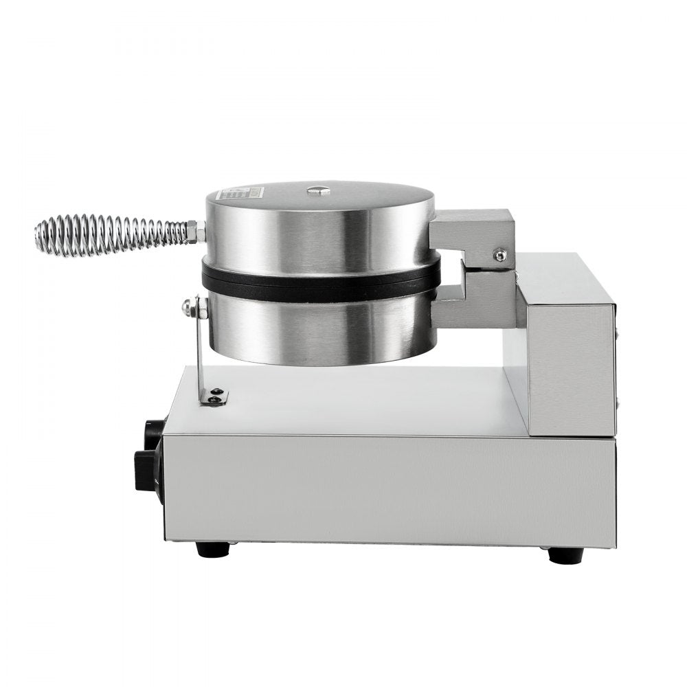010578633758 - Stainless Steel Round Waffle Maker with Precision Controls