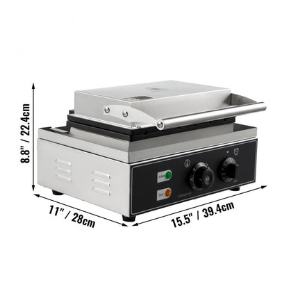 010791869369 - Durable Stainless Steel Rectangle Waffle Maker with Nonstick Pans