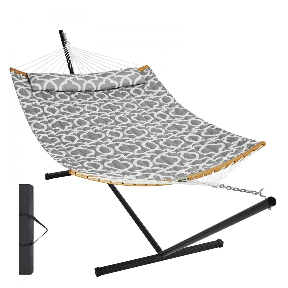 WBJMT-02 - VEVOR 75"x55" Double Quilted Hammock with Stand & Pillow