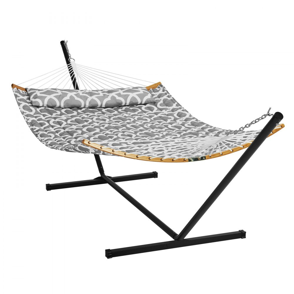 WBJMT-02 - VEVOR 75"x55" Double Quilted Hammock with Stand & Pillow