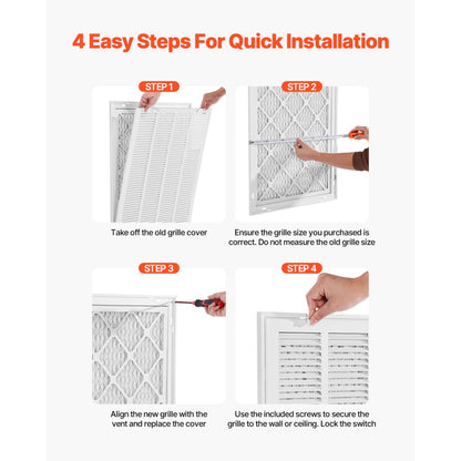 1RAF2025F-1 - Durable Steel Air Filter Grille with Easy Installation & Noise Reduction