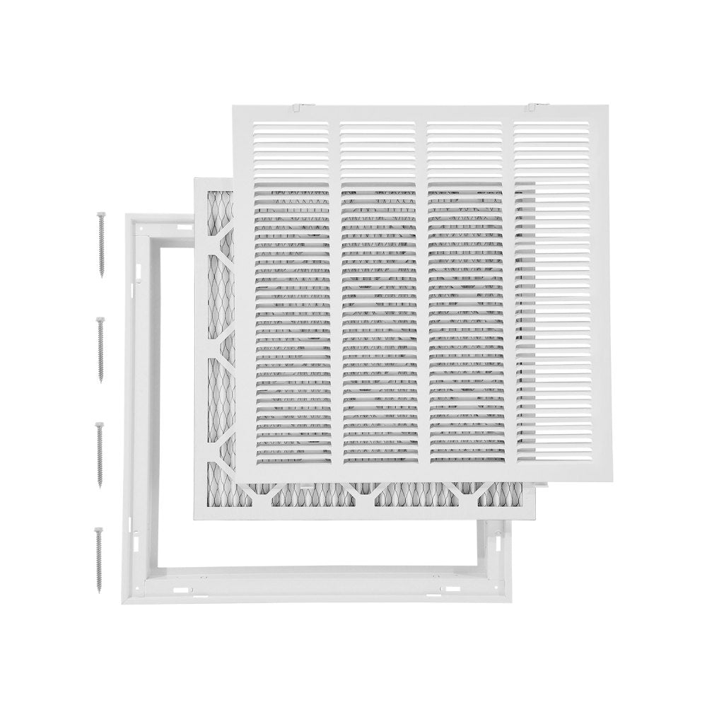 1RAF2020F-1 - 20x20 In Steel Air Filter Grille with Angled Blades