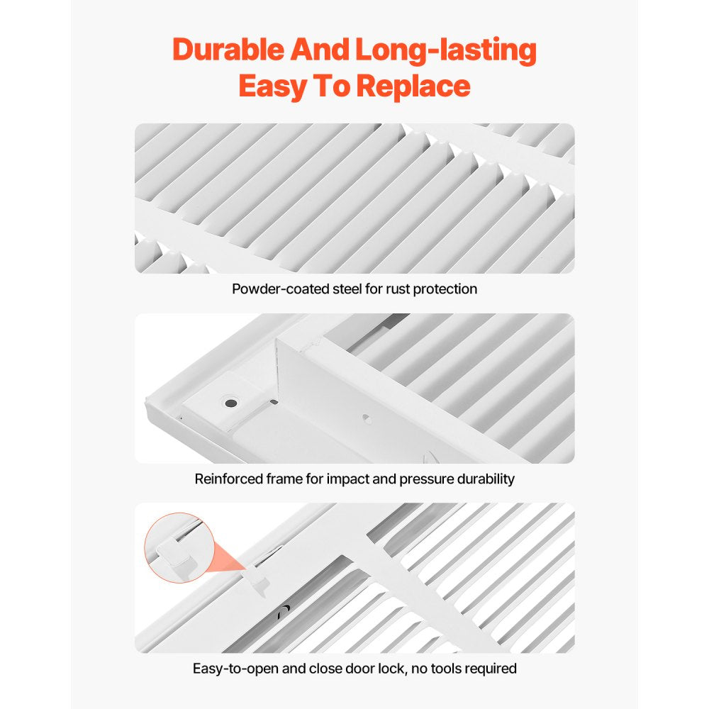 1RAF2418-1 - Durable Steel Return Air Grille with Angled Blades