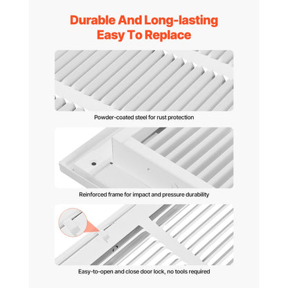1RAF2418-1 - Durable Steel Return Air Grille with Angled Blades