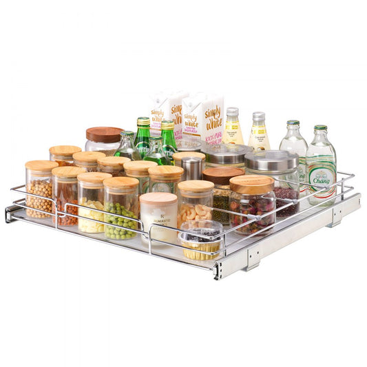 LX-C9265B - Chrome Pull-Out Cabinet Organizer for Kitchen & Bathroom Storage