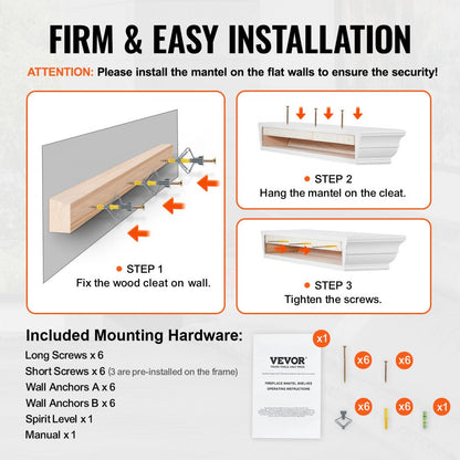 WT60-8-5 - 60" Rustic Pine Floating Mantel Shelf for Elegant Display