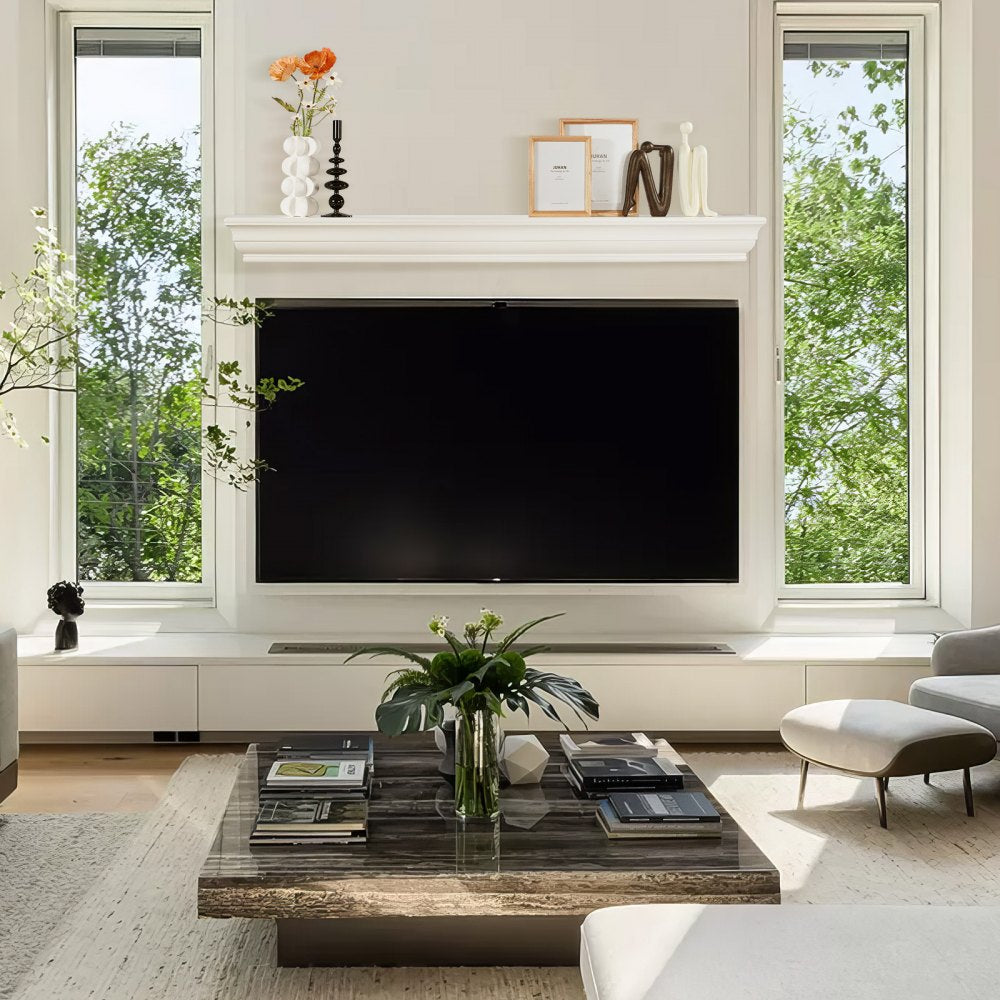 WT60-8-5 - 60" Rustic Pine Floating Mantel Shelf for Elegant Display