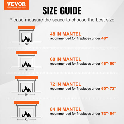 WT72-8-5 - 72" Pine Floating Mantel Shelf - Rustic Elegance for Any Room