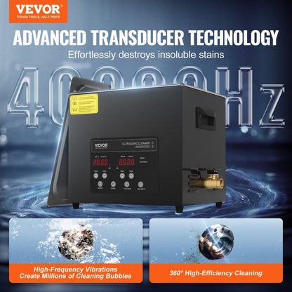 KZ-F10 - 10L VEVOR Ultrasonic Cleaner with Digital Control Panel