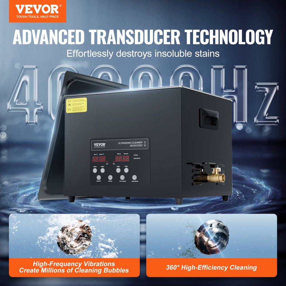 KZ-F15 - 15L Ultrasonic Cleaner with Dual Power & Digital Control