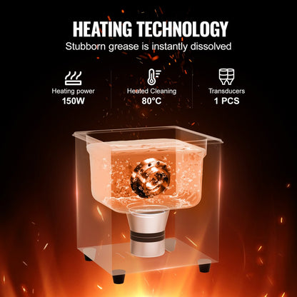 KZ-F2 - 2L VEVOR Ultrasonic Cleaner with Digital Control Panel